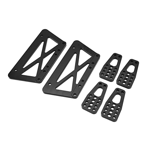 GLOGLOW Nan Alloy Chassis Lift Plate Set, Aluminum, Strong and Sturdy for Climbing Cars, Easy Installation for Axial SCX10 1/10 RC Car Model Accessories (Black)