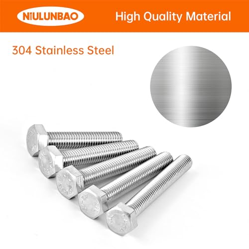 M8 x 40mm 45mm 50mm 55mm 60mm Heavy Duty Hexagon Bolts Hex Head Screws, 304 Stainless Steel, Machine Fully Thread, Metric, Bright Finish, Assortment Kit 20PCS - size: M8 x 40/45/50/55/60mm (20PCS)