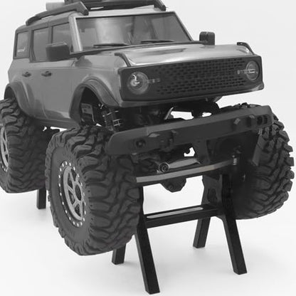 RC Car Stand Aluminum Alloy RC Car Static Display Stand Work Stand for 1/18 1/24 TRX4M FCX18 SCX24 FCX24 RC Car Upgrade Parts, All Black - color: All Black