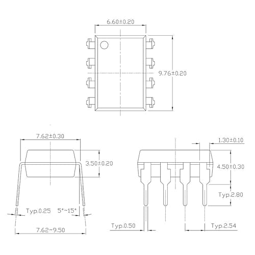 6N136 Optocoupler DIP-8 6N136M 6N136-500E 6N136SDM 6N136DVM High Speed Logic Output Optocouplers 8-Pin (Pack of 10pcs) - style: 6N136