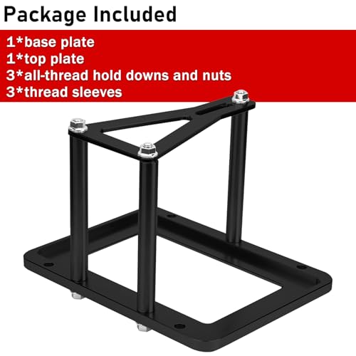 Universal Battery Tray Hold Down Trunk,Battery Relocation Box Billet Aluminum 551181 For Optima Race Racing Mount Red Yellow Blue Top 34M D34M 34 34R 34/78 D34 D34/78 - color: Black