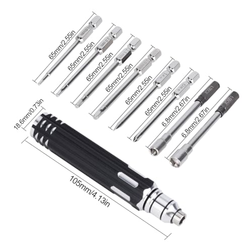 10pcs RC Model Repair Tools Kit with 1.5/2.0/2.5/3.0/4.0/5.5mm Hex Screwdrivers Wrench Phillips & Slotted Screwdriver, Metal Tray for RC Cars Helicopter Drone Boat (10pcs Kit) - color: 10pcs Kit