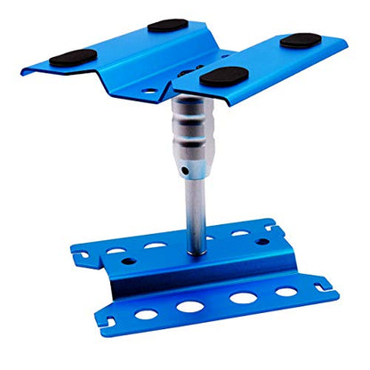 RC Car Work Stand Repair Workstation Aluminum Alloy 360 Degree Rotation Lift Or Lower for 1/8 1/10 1/12 Scale RC Rock Trucks Buggies Crawler Car (Blue)