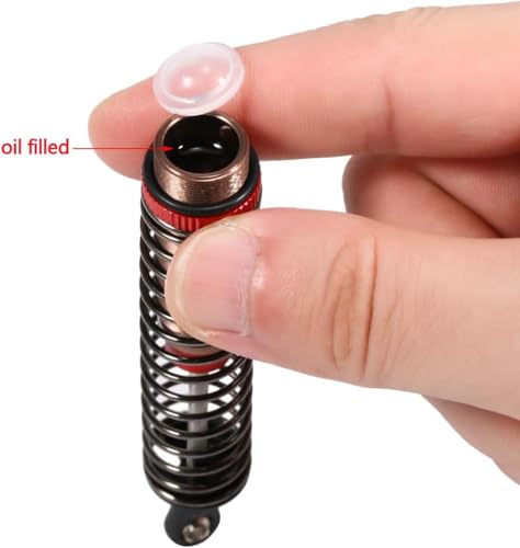1/10 RC Oil Leakproof Shocks,2Pcs Adjustable Oil Filled Shocks 52mm-120mm for 1/10 RC Buggy Truggy On Road Touring Drift Cars Monster Trucks Upgrade Parts (2pcs 70mm red) - color: 2pcs 70mm red