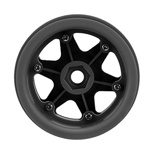 4PCS Plastic 2.2 Inch Beadlock Wheel Rim Wheel Hub 12mm Drive Hex Compatible with 1/10 RC Crawler Car for Axial SCX10 90046 TRX4 Wraith RR10 Capra (Black) - color: Black