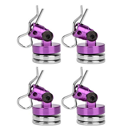 Magnetic Body Mount Kit, Invisible Magnetic Shell Post Mounting Set for SCX10 4W D HSP 1 10 RC Car, Aluminum Alloy Body Post with Slotting Design (Purple) - color: Purple