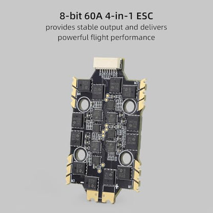 HGLRC 60A 4IN1 6S BLS 2-6S MINI M3 ESC, Supports DShot600/300 Digital Protocols for FPV Racing Drone Freestyle