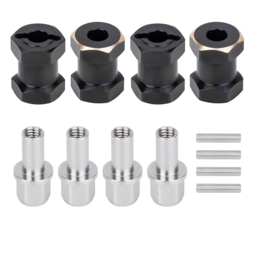 15mm Brass Hex Hub Extension Adapter Upgrade for 1/10 SCX10 D90 | Fit 1/10 Axial SCX10 & D90 crawler vehicles. Widen wheel track for stability. Solid brass durable RC modification parts. - size: 15mm