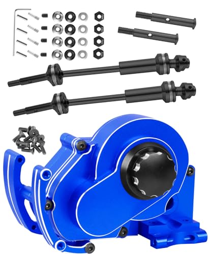 Aluminum Transmission Gearbox & Drive Shaft Axles Upgrades Part for 1/10 Slash 2WD(VXL),Stampede 2WD(VXL) 2WD,Rustler 2WD(VXL),Navy Blue - color: Navy Blue - (Transmission Gearbox & Drive Shaft)