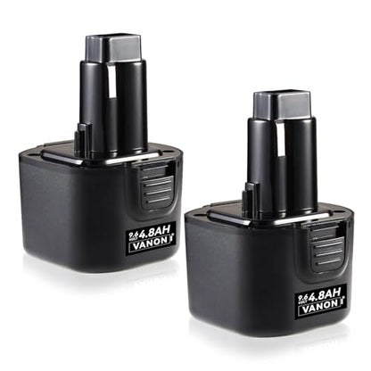 VANON [Upgrade to 4800Ah 9.6V DW9062 Ni-MH Replacement for Dewalt 9.6Volt Battery DW9061 DW926 DC750KA DW955K DW955 DW926K-2 DW926K DW902 DW050 DE9062 DE9061 DE9036 DW955K-2 DW050K(2Pack,Yellow) | Compatible with DW9061 DE9036 DE9061 DE9062 DW926 DW955K D