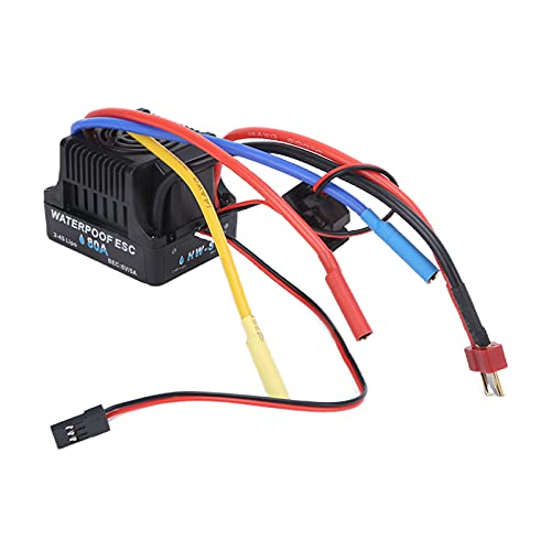 80A RC Car ESC, Electronic Speed Controller 80A Water Proof Brushless Heat Dissipation ESC Universal for RC Boats Aircraft Airplane