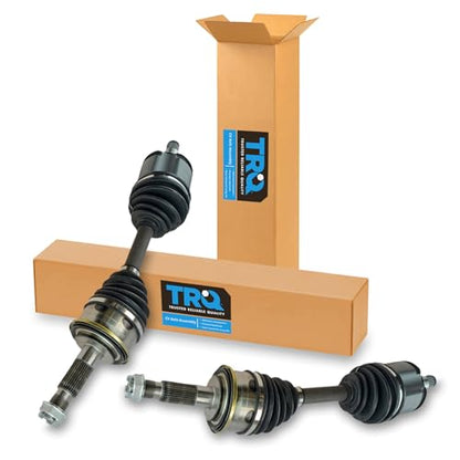 TRQ Front 2 Piece CV Axle Shaft Assembly Set | For 95-00 Toyota Tacoma with Automatic Disconnecting Differential, 01-04 Tacoma 96-02 4Runner 4WD Driver & Passenger Side - style: CSA82466