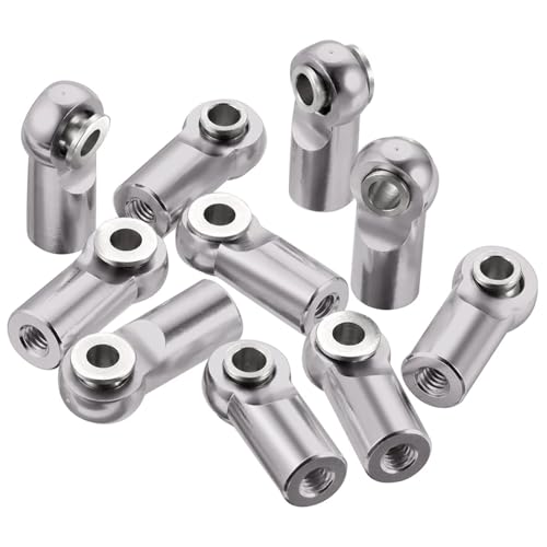 10Pcs/Set Metal M2.5 Link Tie Rod End Ball Joint for RC Model Car Boats Airplane Linkage Tie Rod End Ball Replacement Parts Linkage - color: Gray