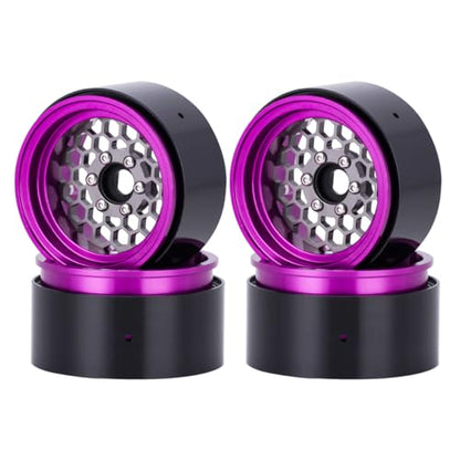 4PCS Beadlock Rims 1.9 Inch Wheels RC Rim Hub Aluminum Beadlock Rims for Traxxas TRX4 TRX6 Redcat GEN7 GEN8 Rc4wd D90 Axial SCX10 SCX10 II 90046 SCX10 III AXI03007 12mm Hex 1/10 RC Crawler (Titanium)