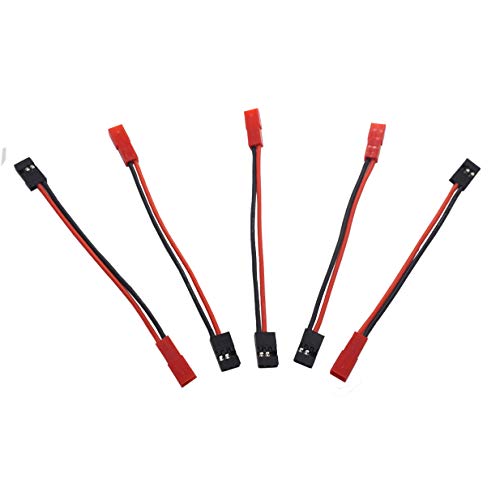 10Pack ShareGoo 10CM 20AWG JST Female Plug to JR Male Servo Receiver Connector Adapter Cable for RC Car FPV Boat Lipo Battery RC Car Led Lights Cooling Fans