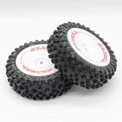 Rubber Front Tire Wheel Tyre Replacement RC Parts for WLtoys 124008 1/12 4WD RC Car - color: Front Tire