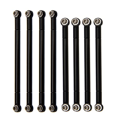8PCS Metal Pull Rod Link Rod Linkage Compatible with MN Model MN86S MN86 MN86KS MN86K G500 1/12 RC Car (Black) - color: Black