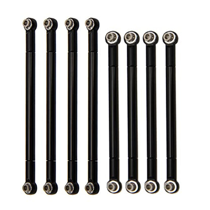 8PCS Metal Pull Rod Link Rod Linkage Compatible with MN Model MN86S MN86 MN86KS MN86K G500 1/12 RC Car (Black) - color: Black