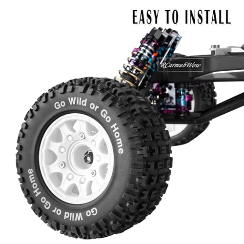 RC Wheels and Tires w/12mm 14mm 17mm Hex Short Course Tire for 1/10 Scale Car Arrm a Senton,Axia1,Slash 2WD Slash 4×4 4WD,Red cat,Rc 4wd,1/10 Truck Tires Rubber Tyres Plastic Wheel,White - color: White(4pcs)