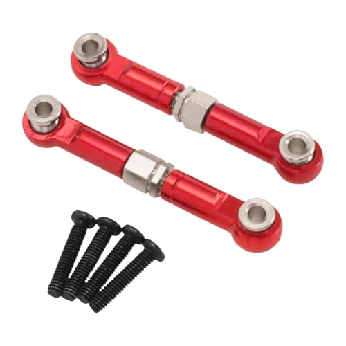 predolo 2 Pieces 1:14 RC Car Steering Linkage Pull Rod Linkages Arm Tie Rod Spare for 14211 Trucks Model DIY Modified, Red