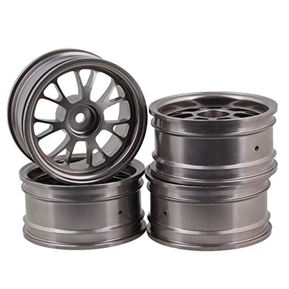 Mxfans 4Pcs Titanium Y-Shape Aluminum Alloy Wheel Rims for RC 1:10 On-Road Car