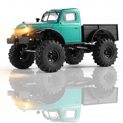 FMS FCX24S Power Wagon S 1/24 RC Crawler, Brushless 4x4 RTR Rock Crawler with Metal Suspension, 2-Speed Transmission, PC Hard Body – RC Car for Adults and Gift