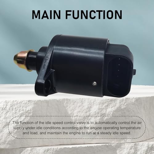 1 PC Car Idle Control Valve, Throttle Stepper Motor for Stable Engine Operation, Replacement of OEM #90380 10526 90325864 Accessories, Compatible with King Kong Idle Motor Idle Speed (Black)
