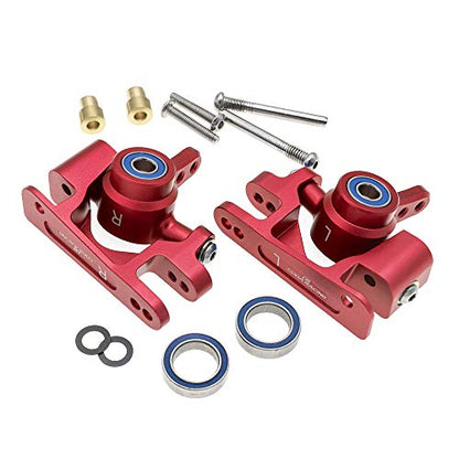 RC Alloy Caster Block&Steering Blocks for Traxxas 1/10 4X4 Slash, Stampede, Rustler 4WD -Replaces Part 6837 6832 - color: Red