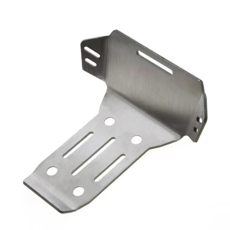 Steel RC Front Rear Chassis Armor Skid Plate Protecter Guard Upgrade Parts for 1/8 Sledge Monster Truck 95076-4 RC car(Silver)