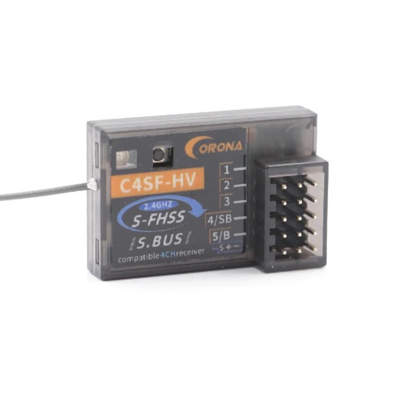 Corona C4SF C4SF-HV 2.4GHz 4 Channels S-FHSS/FHSS SBUS Compatible Receiver for FUTABA S-FHSS FHSS 3PV/7PX/4PLS/4PV/7PX/4PX etc Models Parts (C4SF-HV) - style: C4SF-HV