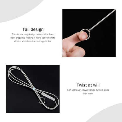 1 PC Car Sunroof Water Drainage Tool, 4.9Ft Extra Long Straw Cleaner Brush with Soft Nylon Bristle, Multifunctional Pipe Cleaning Brush Tool, Universal Cleaning Kits for Cars and Homes