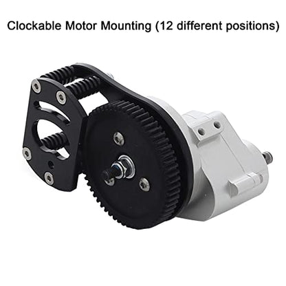Metal D90 Single Speed Transmission Gearbox with Clockable Motor for 1/10 RC Crawler RC4WD Gelande II FJ40 G2 D110 DefenderTF2 - color: Single Speed Transmission