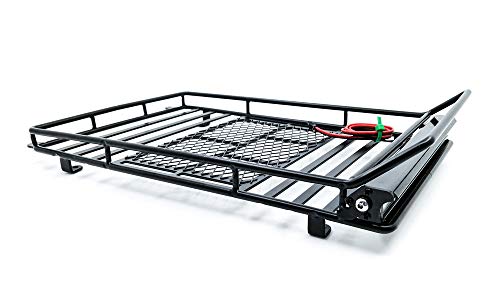 DKKY Luggage Carrier Roof Rack with LED Light Bar for 1/10 RC Crawler Car Axial SCX10 90046 TRX4（245 X 150mm）