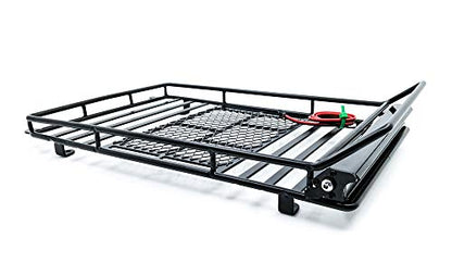 DKKY Luggage Carrier Roof Rack with LED Light Bar for 1/10 RC Crawler Car Axial SCX10 90046 TRX4（245 X 150mm）