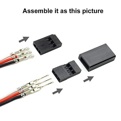 Servo Male Female Connector Crimp Pin Servo Cable Kit Compatible Futaba for Hitec Spektrum RC
