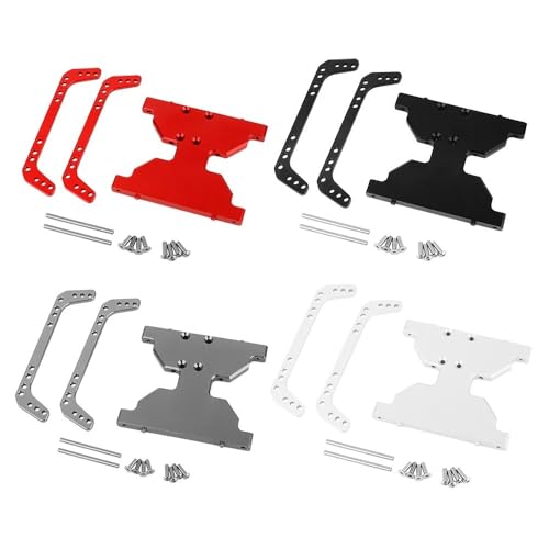 Aluminum Chassis Skid Plate Metal Transmission Plate for 1/10 RC Crawler Axial Capra 1.9 UTB F9 AXI03004 Upgrade Parts - color: Silver