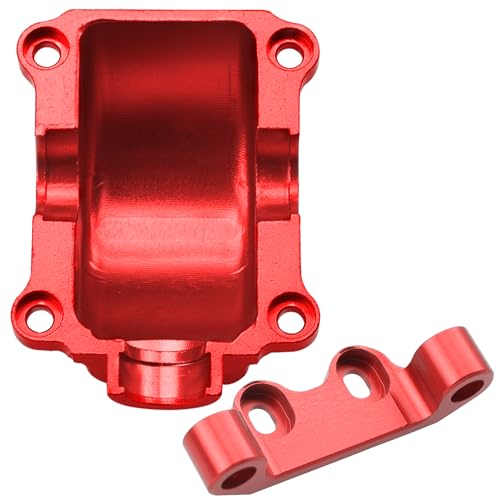 ShareGoo Metal Differential Gearbox Cover Diff Housing Case & Upper Arm Compatible with Tamiya TT02 TT-02D TT-02B TT-02FT 1/10 RC Car (Red) - color: Red