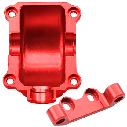 ShareGoo Metal Differential Gearbox Cover Diff Housing Case & Upper Arm Compatible with Tamiya TT02 TT-02D TT-02B TT-02FT 1/10 RC Car (Red) - color: Red