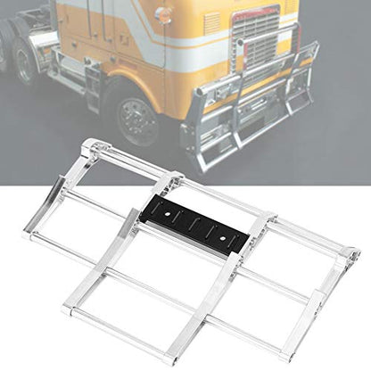 RC Car Bumper, 1/14 RC Car Truck Metal Front Bumper Model Accessory Fit for Tamiya King Hauler, Globe Liner RC Car (N10210S Silver) - color: N10210s Silver