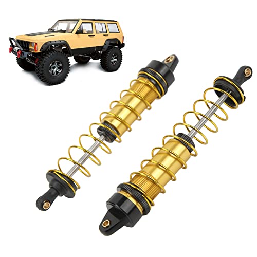 RC Shock Absorber 2Pcs 115mm/4.5in, Oil-Filled Adjustable Damper | Assembled with Springs | Fits Axial SCX10 1/10 Crawler Car(Glod) - color: Glod