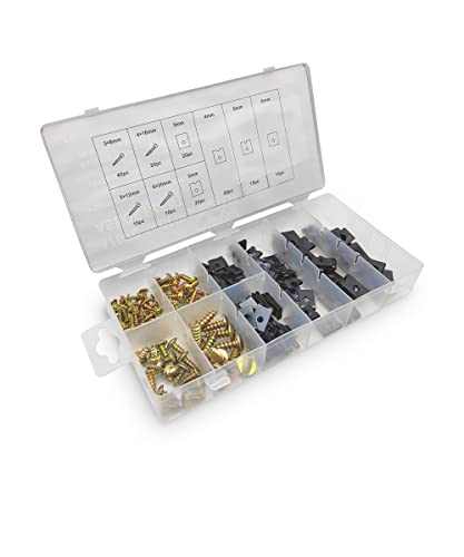 170PCS U-Clip Screw Kit,Car U Clip with Screw,Auto Car U Nuts with Self Tapping Screw Spire U Clips Car Fastener Clips Set,Car Interior Assortment Kit for for Dash Door Panel Interior Trim Panels