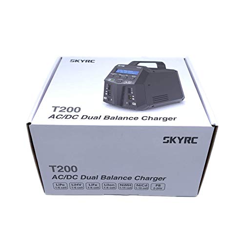 SKYRC T200 Dual Balance Charger AC100-240V/DC 11-18V Input 12A 100W for LiPo Li-Ion LiHV Life 1-6S / NiMH NiCd 1-15S Battery Pb 2-20V