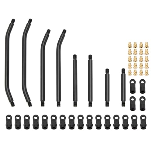 MEUS RACING SCX24 Links Double Bent Links High Clearance Chassis Links Set for Axial SCX24 Gladiator AXI00005 1/24 RC Crawler (Aluminum Alloy) - color: Aluminum Alloy