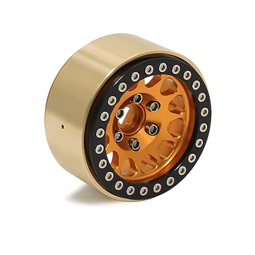 Brass Internal Beadlock Ring Clamp Ring 95g Wheel Weight Fit 1.9" Wheel Rim for 1/10 RC Crawler Axial SCX10 II 90046 TRX-4 VS4-10 SCX10 Pro Upgrade Parts (2PCS)