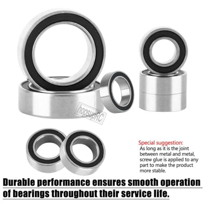 Upgrade Parts for 1/16 Slash/Rally/E-Revo/Summit/Grave Digger/Ford Mustang 4X4 4WD,RC Bearings Kit Hops Up.Black. - color: Black(for 1/16)