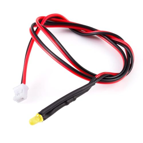 4PCS RC Car PH2.0 Single End Interface Light Headlights Taillight Accessories for 1/14 Tamiya RC Truck Tractor Model Car Upgrade Replacement Parts (Yellow) - color: Yellow
