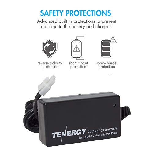 Tenergy Airsoft Battery 8.4V 1600mAh NiMH Stick Style Batteries w/Mini Tamiya Connector, Replacement Battery for Airsoft Rifle AEG Guns + 8.4V-9.6V NiMH Battery Charger - size: Battery Pack + Charger