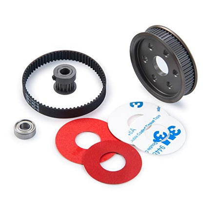 Que-T RC Car Belt Drive Transmission Gears System for 1:10 Axial SCX10 90046 Upgrade Parts (for 5mm Motor Gear) - size: for 5mm Motor Gear