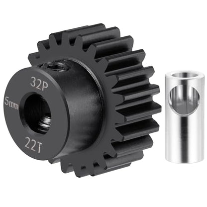 Steel 32P 5mm Pinion Gear 22T Motor Gears for RC Car Upgrade Parts | 1/5 1/6 1/8 1/10 1/14 1/16 1/18 Buggy Monster Truck Drift Off-Road Crawler - size: 22T