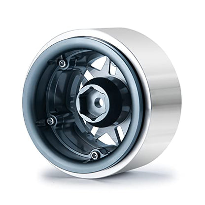 Benedict Harry 4PCS Aluminum 2.9" Beadlock Wheel Hub Rim for 1/6 TRX-6 RC Crawler Car Upgrades (Titanium)